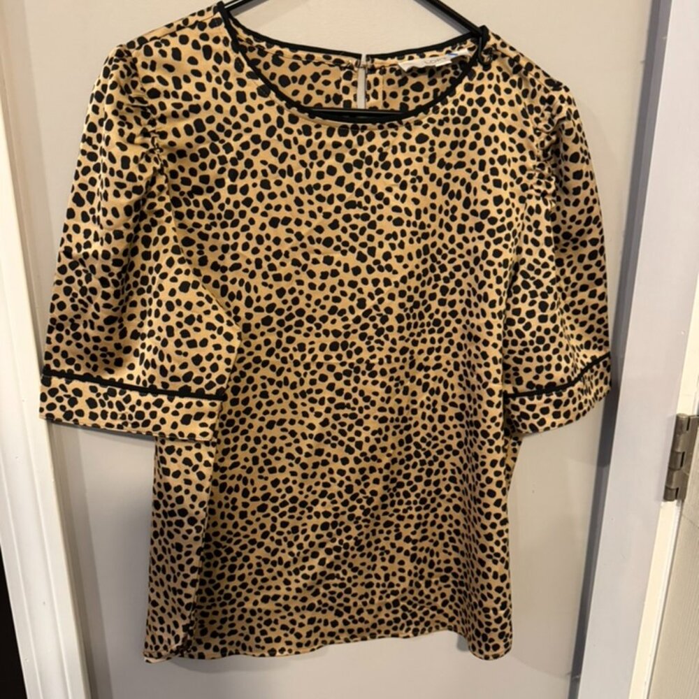 Ann Taylor Loft Leopard Shirt Size L